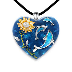 Heart Shaped Whale Necklace Earring Set for Girls
