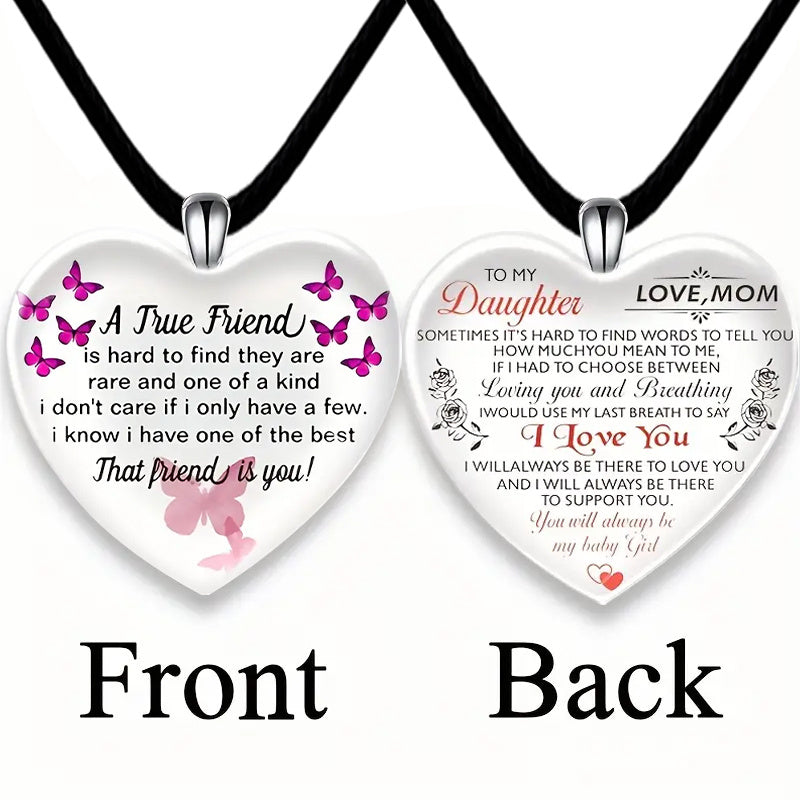 Heart Shaped Crystal Pendant Necklace Earring Set
