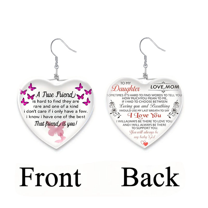 Heart Shaped Crystal Pendant Necklace Earring Set