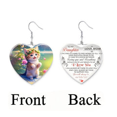 Little Animal Cat Crystal Pendant Necklace Earring Set