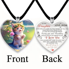 Little Animal Cat Crystal Pendant Necklace Earring Set