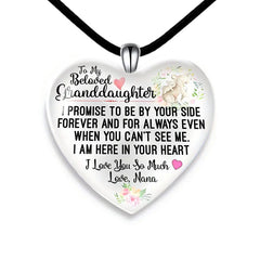 Love Heart Crystal Pendant Necklace Earring Set For Granddaughter