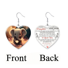 Elephant Heart Crystal Necklace Earring Set for Girls