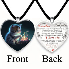Cat Heart Crystal Pendant Necklace Earring Set for Party Wedding