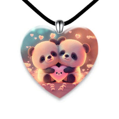 Panda Crystal Pendant Necklace Earrings Set for Party Wedding Gift