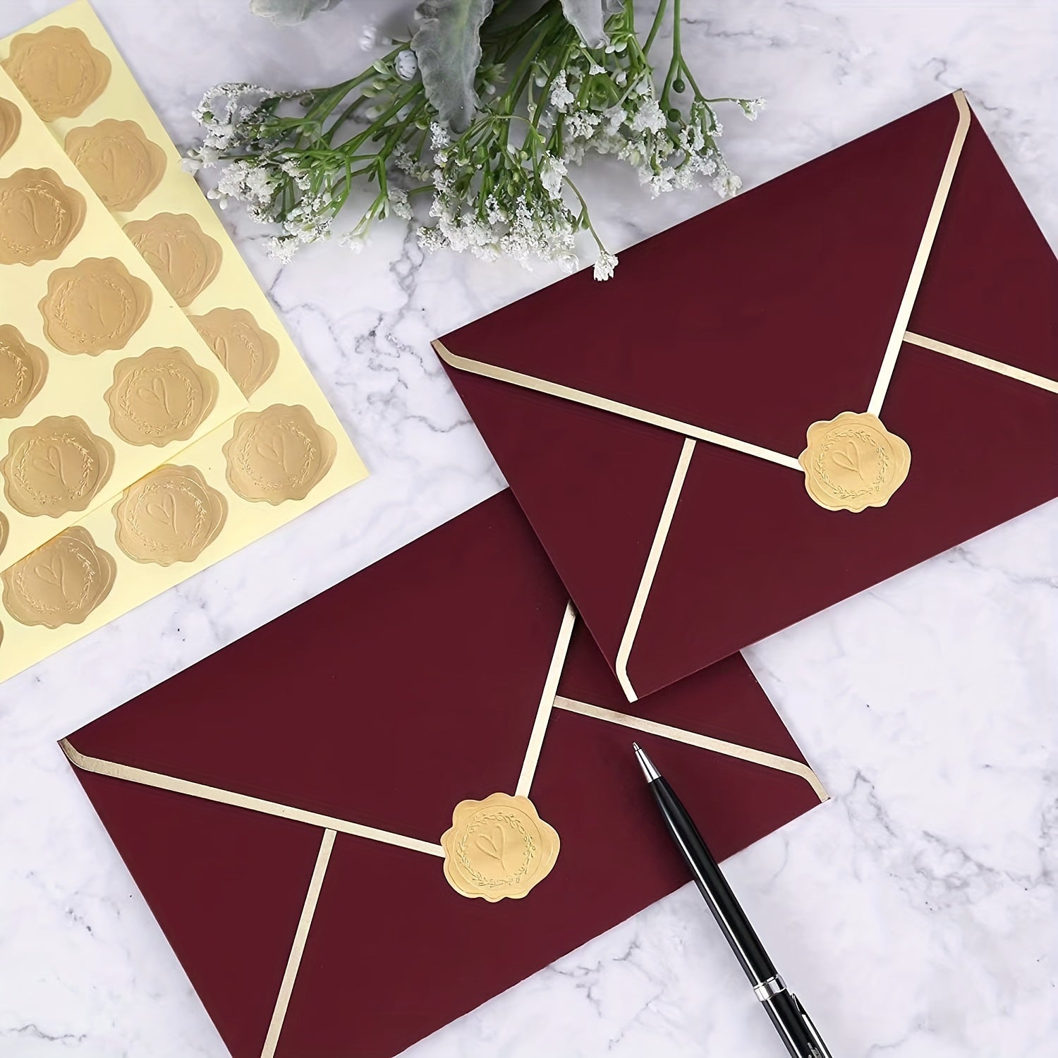 Pack Of 25 Embossed Heart Wax Seals - Envelope Seals for Invitations