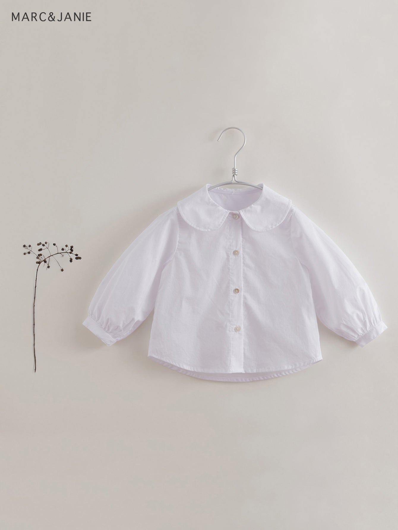 MARC&JANIE Girls Button Down Collared Shirt Preppy Style Kids Shirt