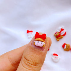 10pcs Christmas Nail Art Charm Flowers 3D DIY Accessories