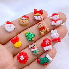 10pcs Christmas Nail Art Charm Flowers 3D DIY Accessories