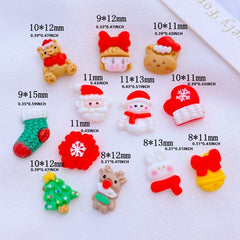 10pcs Christmas Nail Art Charm Flowers 3D DIY Accessories