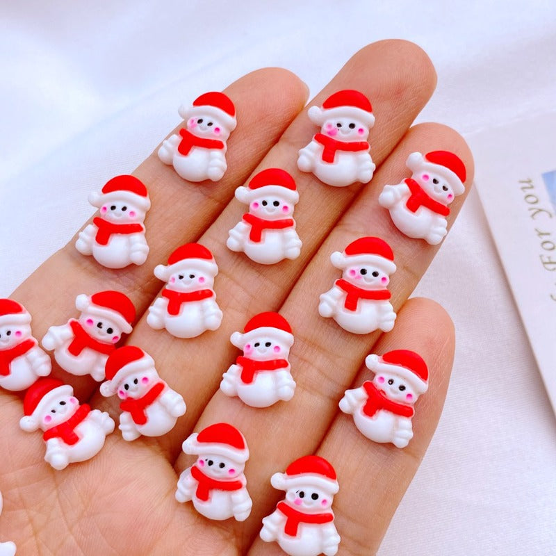 10pcs Christmas Nail Art Charm Flowers 3D DIY Accessories