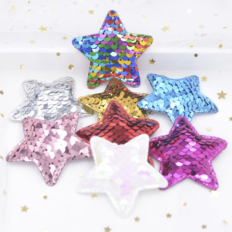 16pcs Glitter Star Patches for Clips and Bands Hair Accessories Decor