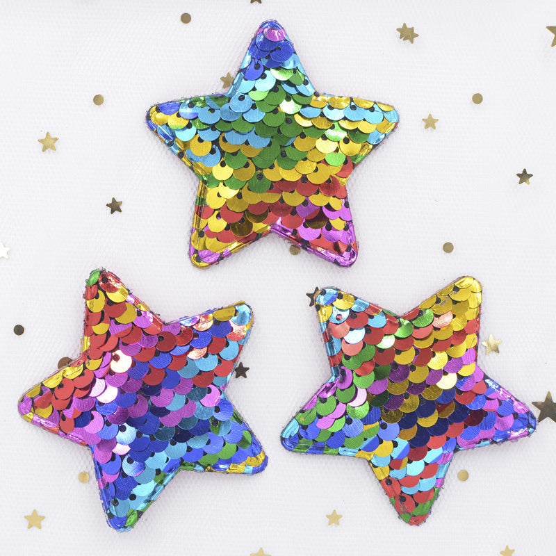 16pcs Glitter Star Patches for Clips and Bands Hair Accessories Decor