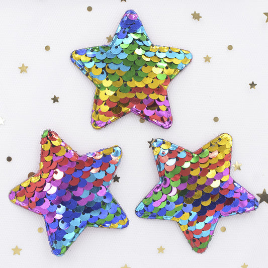 16pcs Glitter Star Patches for Clips and Bands Hair Accessories Decor