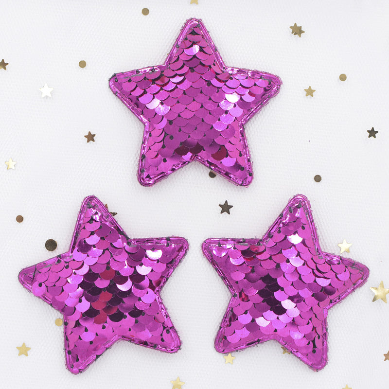 16pcs Glitter Star Patches for Clips and Bands Hair Accessories Decor