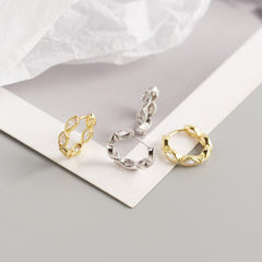925 Sterling Silver Geometric Horse Eye Hoop Earrings