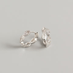 925 Sterling Silver Geometric Horse Eye Hoop Earrings