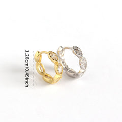 925 Sterling Silver Geometric Horse Eye Hoop Earrings