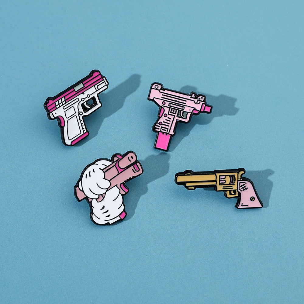 Cartoon Pistol Brooch Student Bag Accessories Brooch