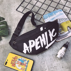 Men's Letter Pattern Waist Bag, Lightweight Mobile Phone Pouch for Gym Travel
