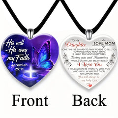 Purple Butterfly Crystal Pendant Necklace Earring Set
