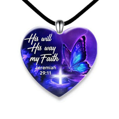 Purple Butterfly Crystal Pendant Necklace Earring Set