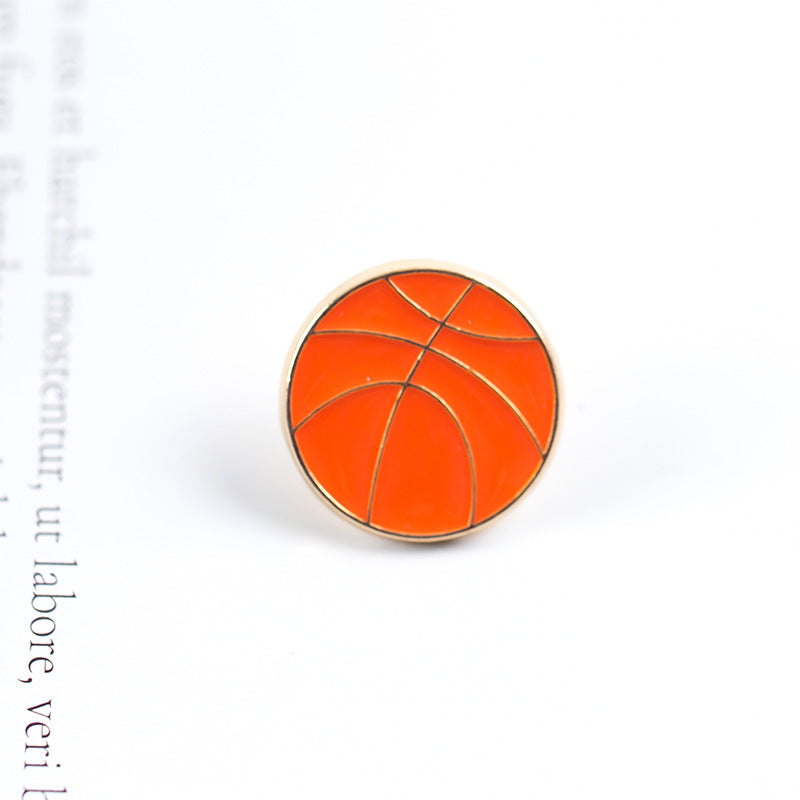 Sports Series Brooch Football Basketball Badminton Pin School Bag Clothes