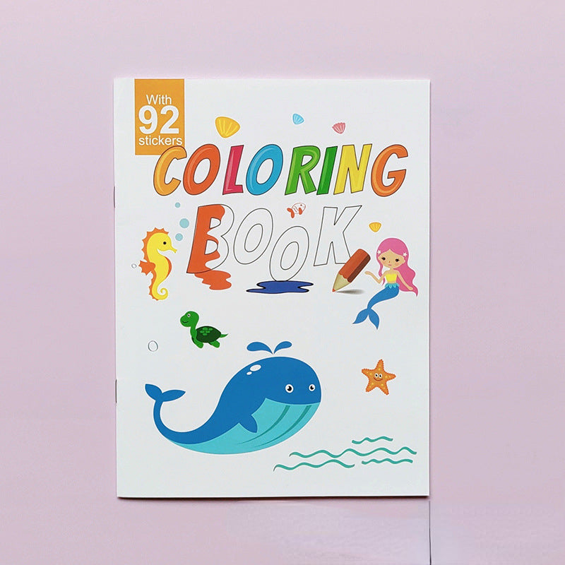 12pgs 2 Stickers Coloring Book Kids Teens