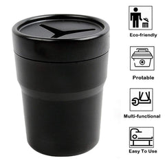 2pcs Car Trash Can With Lid Mini Auto Garbage Can Leakproof Vehicle Trash Bin