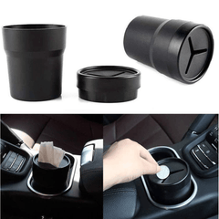 2pcs Car Trash Can With Lid Mini Auto Garbage Can Leakproof Vehicle Trash Bin