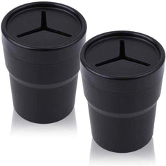 2pcs Car Trash Can With Lid Mini Auto Garbage Can Leakproof Vehicle Trash Bin