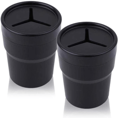 2pcs Car Trash Can With Lid Mini Auto Garbage Can Leakproof Vehicle Trash Bin