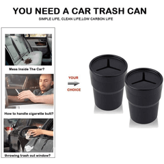 2pcs Car Trash Can With Lid Mini Auto Garbage Can Leakproof Vehicle Trash Bin