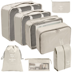 8/11pcs Travel Packing Cubes Mesh Clothes Storage Hanging Toiletry Bag