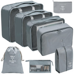 8/11pcs Travel Packing Cubes Mesh Clothes Storage Hanging Toiletry Bag