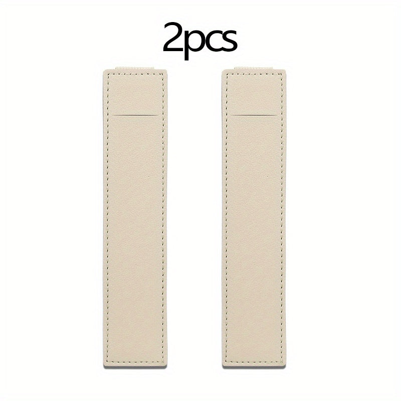 2pcs Leather Pen Holder For Planner - Adjustable Elastic Band Pen Pouch