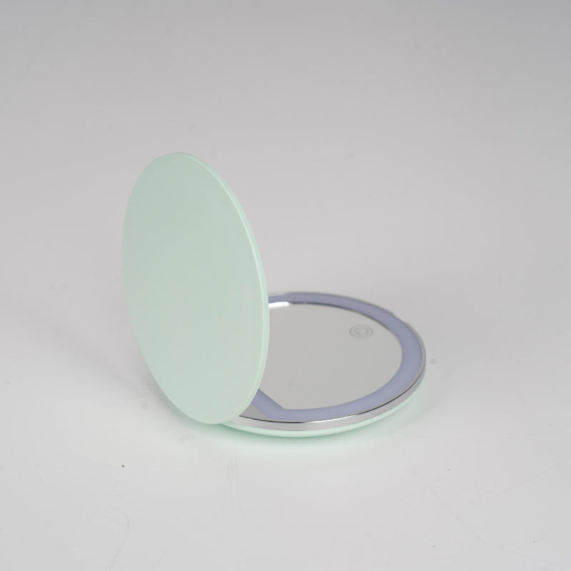 LED Mini Vanity Mirror 2X 5X Magnification Double Sided Folding Lighted Makeup M