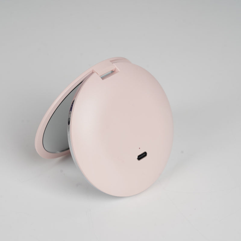 LED Mini Vanity Mirror 2X 5X Magnification Double Sided Folding Lighted Makeup M