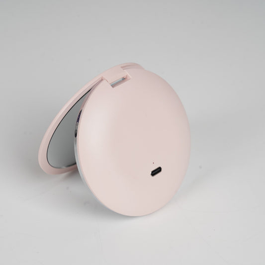 LED Mini Vanity Mirror 2X 5X Magnification Double Sided Folding Lighted Makeup M