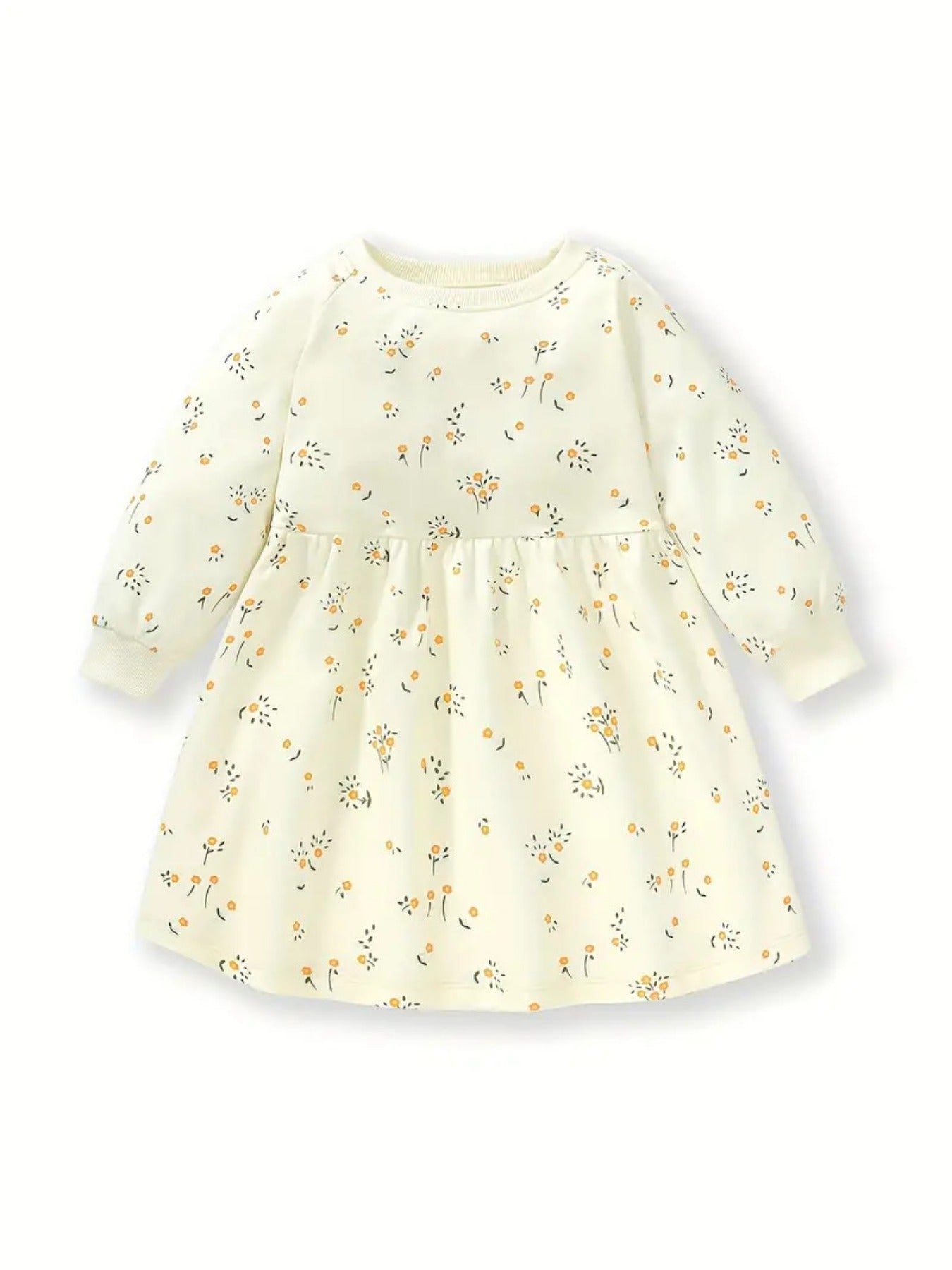 Sweet Bee Embroidered Toddler Girl's Long Sleeve Cartoon Dress