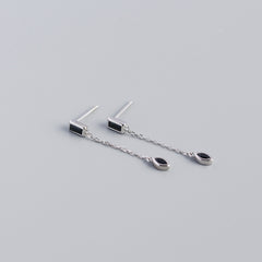 S925 Silver Eye Pendant Tassel Stud Earrings Jewelry For Girls