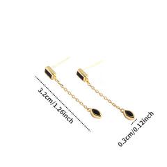 S925 Silver Eye Pendant Tassel Stud Earrings Jewelry For Girls