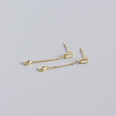 S925 Silver Eye Pendant Tassel Stud Earrings Jewelry For Girls