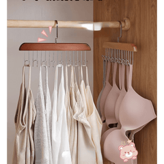 Wooden Sling Hanger Underwear Vest Storage Artifact Student Hook Underwear Rack