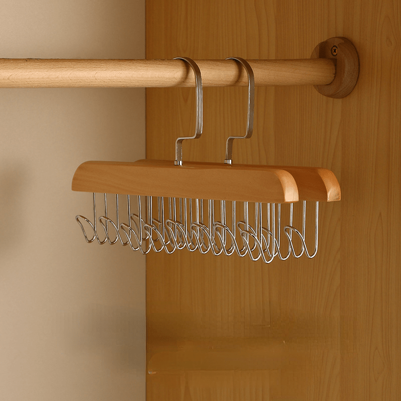 Wooden Sling Hanger Underwear Vest Storage Artifact Student Hook Underwear Rack