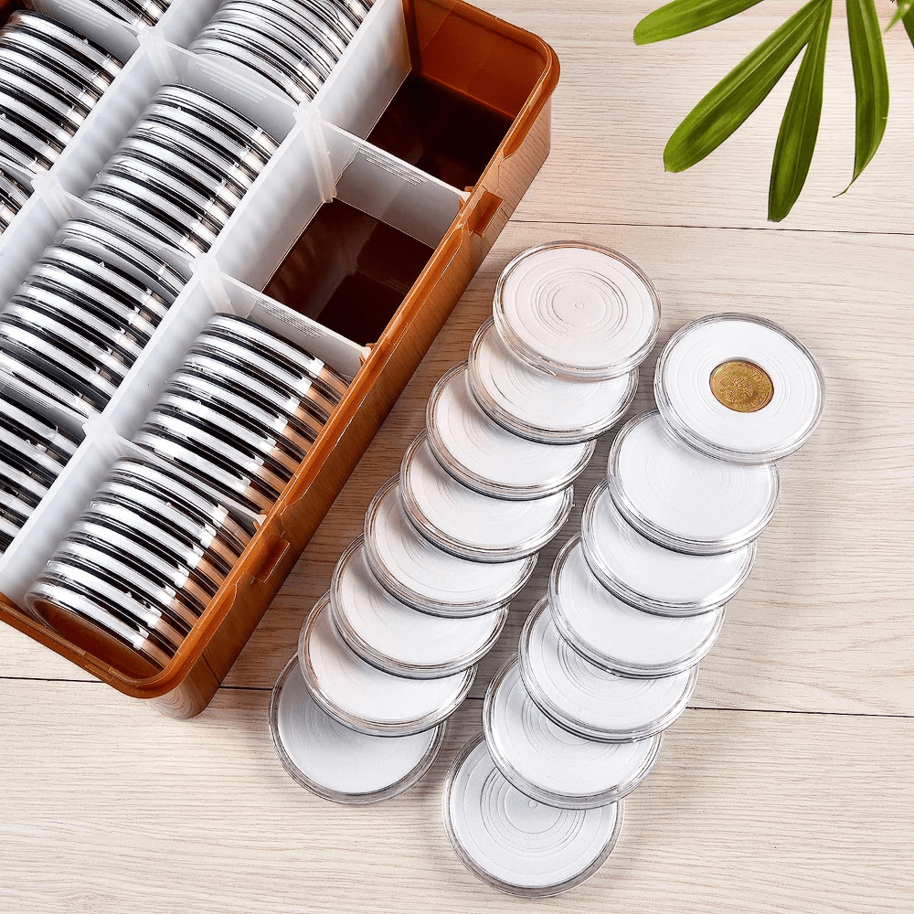 Coin Holder Capsules Storage Organizer Case Holds 84pcs Coins