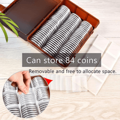 Coin Holder Capsules Storage Organizer Case Holds 84pcs Coins