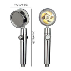 360 Rotating Twin Turbo Pressurized Shower Head