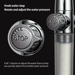 360 Rotating Twin Turbo Pressurized Shower Head