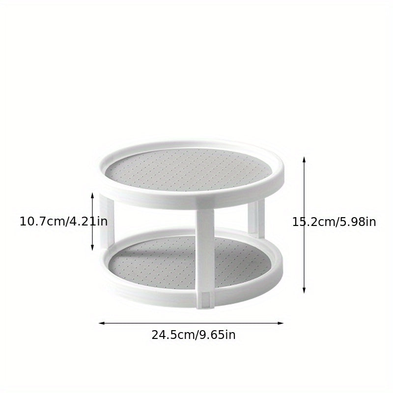 1pc Turntable Shelf Kitchen Storage Rack Non-slip Rotating Shelf